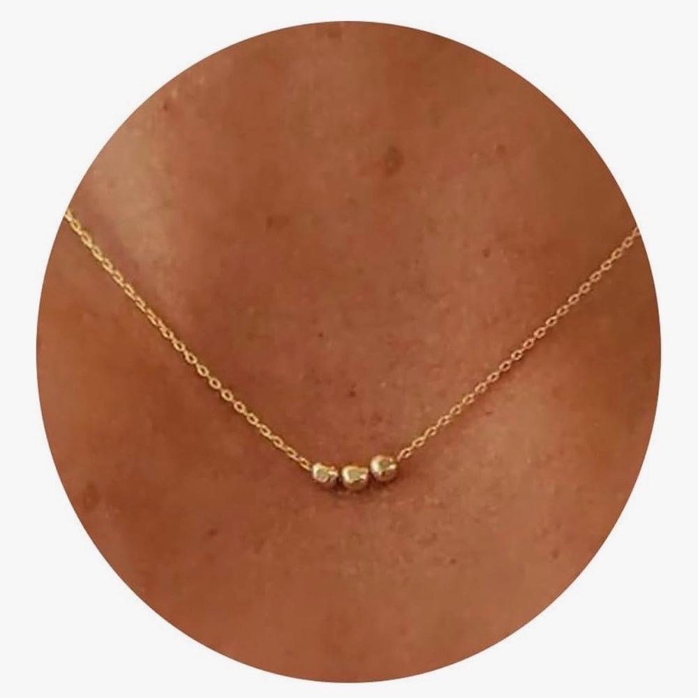 NEW 14K Gold Plated Dainty Pendant Beads
Necklace